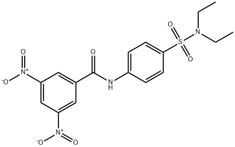 N-{4-[(diethylamino)sulfonyl]phenyl}-3,5-dinitrobenzamide 化学構造式