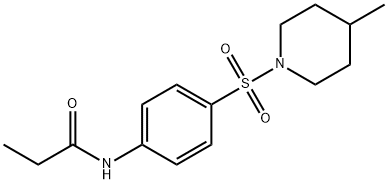 N-{4-[(4-methyl-1-piperidinyl)sulfonyl]phenyl}propanamide 化学構造式