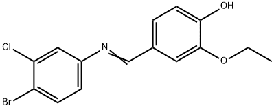 4-{[(4-bromo-3-chlorophenyl)imino]methyl}-2-ethoxyphenol Struktur