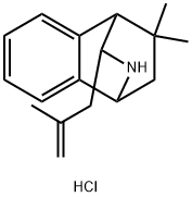 11,11-dimethyl-10-(2-methyl-2-propenyl)-9-azatricyclo[6.2.2.0~2,7~]dodeca-2,4,6-triene hydrochloride Structure