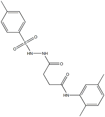 N-(2,5-dimethylphenyl)-4-{2-[(4-methylphenyl)sulfonyl]hydrazino}-4-oxobutanamide 化学構造式