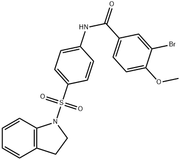 3-bromo-N-[4-(2,3-dihydro-1H-indol-1-ylsulfonyl)phenyl]-4-methoxybenzamide 结构式