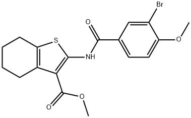 methyl 2-[(3-bromo-4-methoxybenzoyl)amino]-4,5,6,7-tetrahydro-1-benzothiophene-3-carboxylate Structure