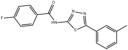 4-fluoro-N-[5-(3-methylphenyl)-1,3,4-thiadiazol-2-yl]benzamide 化学構造式