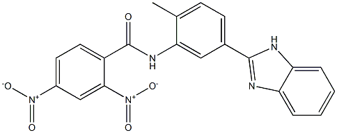 N-[5-(1H-benzimidazol-2-yl)-2-methylphenyl]-2,4-dinitrobenzamide 化学構造式