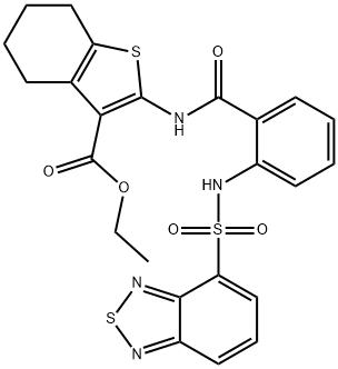 ethyl 2-({2-[(2,1,3-benzothiadiazol-4-ylsulfonyl)amino]benzoyl}amino)-4,5,6,7-tetrahydro-1-benzothiophene-3-carboxylate,329196-04-5,结构式