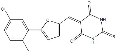 5-{[5-(5-chloro-2-methylphenyl)-2-furyl]methylene}-2-thioxodihydro-4,6(1H,5H)-pyrimidinedione,330985-69-8,结构式