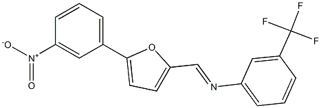 N-{[5-(3-nitrophenyl)-2-furyl]methylene}-3-(trifluoromethyl)aniline 化学構造式