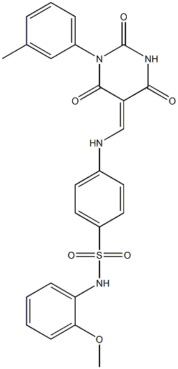 N-(2-methoxyphenyl)-4-{[(1-(3-methylphenyl)-2,4,6-trioxotetrahydro-5(2H)-pyrimidinylidene)methyl]amino}benzenesulfonamide Struktur