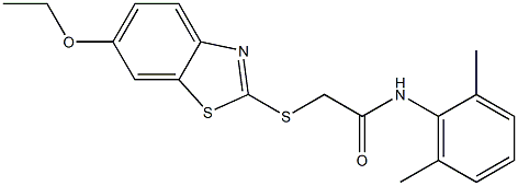 N-(2,6-dimethylphenyl)-2-[(6-ethoxy-1,3-benzothiazol-2-yl)sulfanyl]acetamide,331981-81-8,结构式