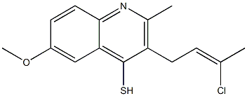 332150-20-6 3-(3-chloro-2-butenyl)-6-methoxy-2-methyl-4-quinolinyl hydrosulfide