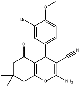 332352-49-5 2-amino-4-(3-bromo-4-methoxyphenyl)-7,7-dimethyl-5-oxo-5,6,7,8-tetrahydro-4H-chromene-3-carbonitrile