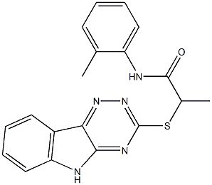 N-(2-methylphenyl)-2-(5H-[1,2,4]triazino[5,6-b]indol-3-ylsulfanyl)propanamide Structure