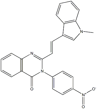 3-{4-nitrophenyl}-2-[2-(1-methyl-1H-indol-3-yl)vinyl]-4(3H)-quinazolinone Structure