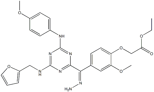 ethyl (4-{2-[4-[(2-furylmethyl)amino]-6-(4-methoxyanilino)-1,3,5-triazin-2-yl]carbohydrazonoyl}-2-methoxyphenoxy)acetate|