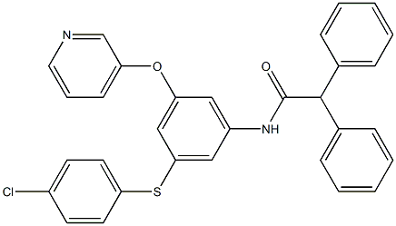 N-[3-[(4-chlorophenyl)sulfanyl]-5-(3-pyridinyloxy)phenyl]-2,2-diphenylacetamide 化学構造式