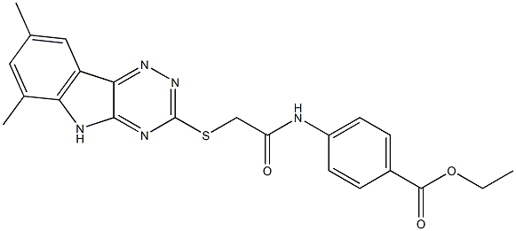 332869-93-9 ethyl 4-({[(6,8-dimethyl-5H-[1,2,4]triazino[5,6-b]indol-3-yl)sulfanyl]acetyl}amino)benzoate