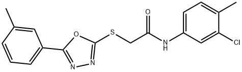 N-(3-chloro-4-methylphenyl)-2-{[5-(3-methylphenyl)-1,3,4-oxadiazol-2-yl]sulfanyl}acetamide Structure