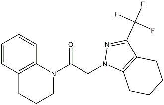 1-{[3-(trifluoromethyl)-4,5,6,7-tetrahydro-1H-indazol-1-yl]acetyl}-1,2,3,4-tetrahydroquinoline Struktur