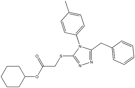 cyclohexyl {[5-benzyl-4-(4-methylphenyl)-4H-1,2,4-triazol-3-yl]sulfanyl}acetate 结构式