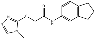 N-(2,3-dihydro-1H-inden-5-yl)-2-[(4-methyl-4H-1,2,4-triazol-3-yl)sulfanyl]acetamide,333414-32-7,结构式