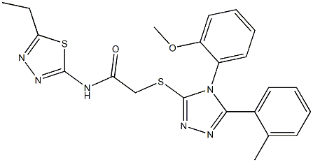 N-(5-ethyl-1,3,4-thiadiazol-2-yl)-2-{[4-(2-methoxyphenyl)-5-(2-methylphenyl)-4H-1,2,4-triazol-3-yl]sulfanyl}acetamide,333423-94-2,结构式