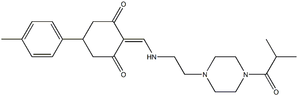 2-({[2-(4-isobutyryl-1-piperazinyl)ethyl]amino}methylene)-5-(4-methylphenyl)-1,3-cyclohexanedione Structure