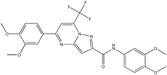 N,5-bis(3,4-dimethoxyphenyl)-7-(trifluoromethyl)pyrazolo[1,5-a]pyrimidine-2-carboxamide 结构式