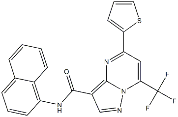 N-(1-naphthyl)-5-(2-thienyl)-7-(trifluoromethyl)pyrazolo[1,5-a]pyrimidine-3-carboxamide,333762-20-2,结构式