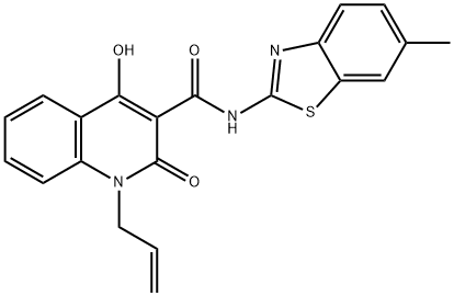 1-allyl-4-hydroxy-N-(6-methyl-1,3-benzothiazol-2-yl)-2-oxo-1,2-dihydro-3-quinolinecarboxamide Structure