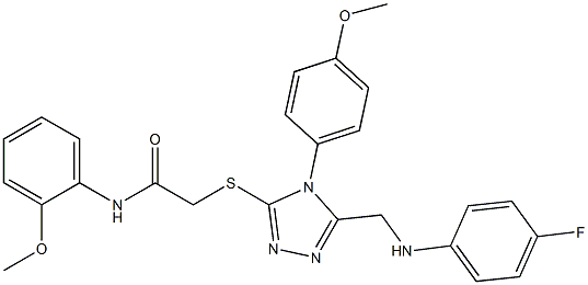 2-{[5-[(4-fluoroanilino)methyl]-4-(4-methoxyphenyl)-4H-1,2,4-triazol-3-yl]sulfanyl}-N-(2-methoxyphenyl)acetamide Struktur
