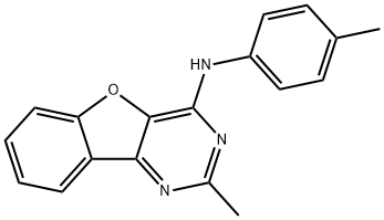 2-methyl-N-(4-methylphenyl)[1]benzofuro[3,2-d]pyrimidin-4-amine 结构式