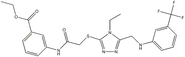ethyl 3-({[(4-ethyl-5-{[3-(trifluoromethyl)anilino]methyl}-4H-1,2,4-triazol-3-yl)sulfanyl]acetyl}amino)benzoate,338429-95-1,结构式
