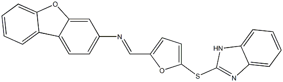 N-{[5-(1H-benzimidazol-2-ylsulfanyl)-2-furyl]methylene}-N-dibenzo[b,d]furan-3-ylamine 化学構造式