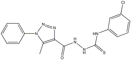 N-(3-chlorophenyl)-2-[(5-methyl-1-phenyl-1H-1,2,3-triazol-4-yl)carbonyl]hydrazinecarbothioamide Struktur