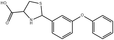 2-(3-phenoxyphenyl)-1,3-thiazolidine-4-carboxylic acid 化学構造式