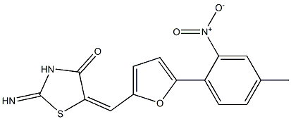 5-[(5-{2-nitro-4-methylphenyl}-2-furyl)methylene]-2-imino-1,3-thiazolidin-4-one 结构式