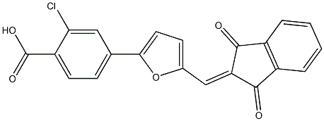 348576-66-9 2-chloro-4-{5-[(1,3-dioxo-1,3-dihydro-2H-inden-2-ylidene)methyl]-2-furyl}benzoic acid