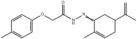 N'-(5-isopropenyl-2-methyl-2-cyclohexen-1-ylidene)-2-(4-methylphenoxy)acetohydrazide Structure