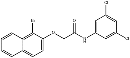 2-[(1-bromo-2-naphthyl)oxy]-N-(3,5-dichlorophenyl)acetamide,349475-11-2,结构式