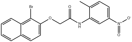 2-[(1-bromo-2-naphthyl)oxy]-N-(2-methyl-5-nitrophenyl)acetamide Structure