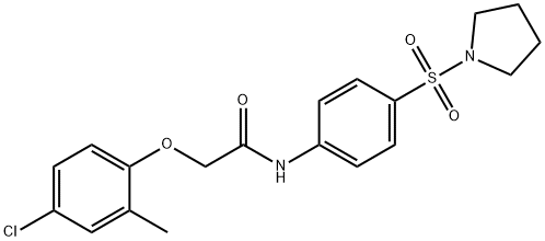 2-(4-chloro-2-methylphenoxy)-N-[4-(1-pyrrolidinylsulfonyl)phenyl]acetamide,349477-25-4,结构式