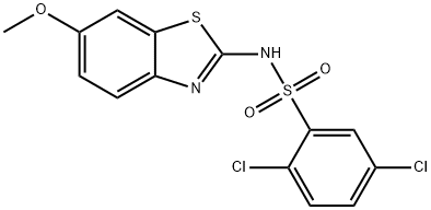 2,5-dichloro-N-(6-methoxy-1,3-benzothiazol-2-yl)benzenesulfonamide 化学構造式