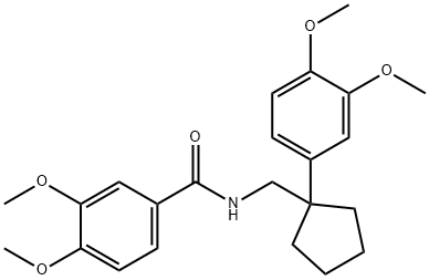 N-{[1-(3,4-dimethoxyphenyl)cyclopentyl]methyl}-3,4-dimethoxybenzamide 化学構造式