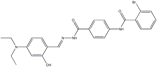 2-bromo-N-[4-({2-[4-(diethylamino)-2-hydroxybenzylidene]hydrazino}carbonyl)phenyl]benzamide Struktur