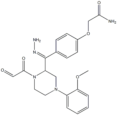 2-(4-{2-[[4-(2-methoxyphenyl)-1-piperazinyl](oxo)acetyl]carbohydrazonoyl}phenoxy)acetamide 化学構造式