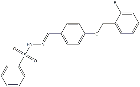 N'-{4-[(2-fluorobenzyl)oxy]benzylidene}benzenesulfonohydrazide 化学構造式