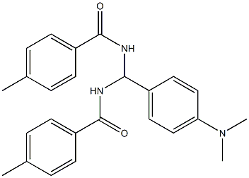 N-{[4-(dimethylamino)phenyl][(4-methylbenzoyl)amino]methyl}-4-methylbenzamide Struktur