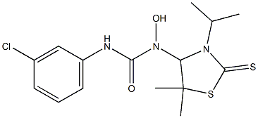 N'-(3-chlorophenyl)-N-hydroxy-N-(3-isopropyl-5,5-dimethyl-2-thioxo-1,3-thiazolidin-4-yl)urea 化学構造式