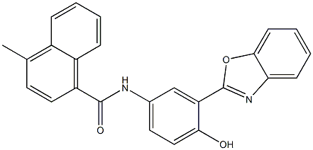 N-[3-(1,3-benzoxazol-2-yl)-4-hydroxyphenyl]-4-methyl-1-naphthamide 结构式